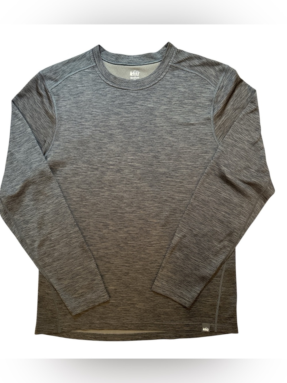 REI Men's Long Sleeve Performance Crewneck - Heathered Charcoal